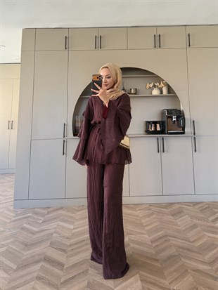 Tuay Kat Kat Pantolonlu Takım Mürdüm (4503)