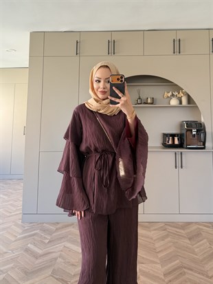 Tuay Kat Kat Pantolonlu Takım Mürdüm (4503)