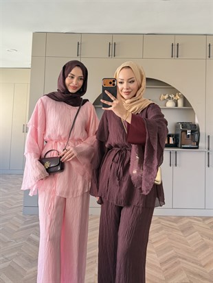 Tuay Kat Kat Pantolonlu Takım Pembe (4503)