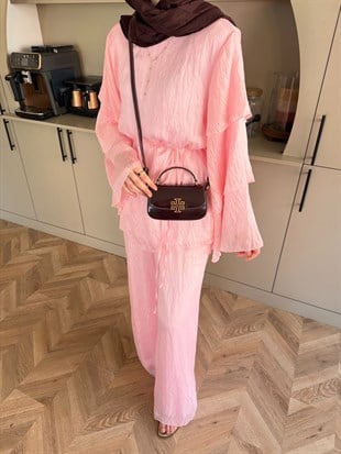 Tuay Kat Kat Pantolonlu Takım Pembe (4503)