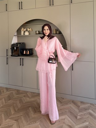 Tuay Kat Kat Pantolonlu Takım Pembe (4503)