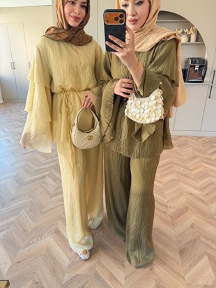 Tuay Kat Kat Pantolonlu Takım Yağ Yeşili (4503)