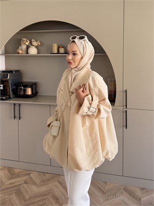 Tuya Çıtçıtlı Bomber Trenç Bej (4568) 