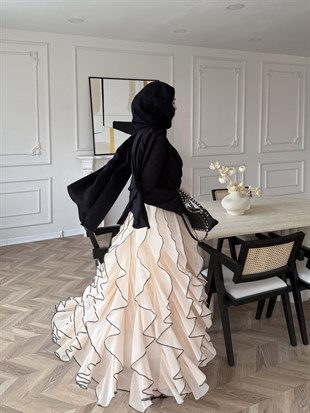 Elegance Fırfırlı Etek Takım Bej (5773)