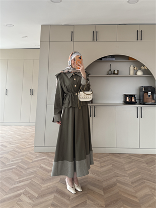 Urban Apoletli Kot Etekli Takım Haki (8467)