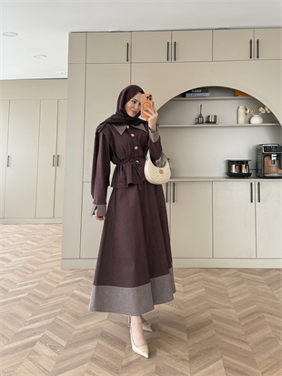 Urban Apoletli Kot Etekli Takım Mürdüm (8467)