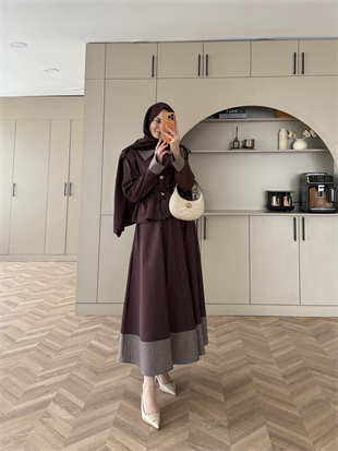 Urban Apoletli Kot Etekli Takım Mürdüm (8467)