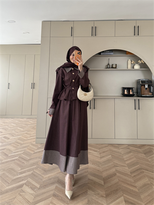 Urban Apoletli Kot Etekli Takım Mürdüm (8467)