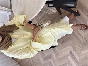 Uzun Müslin Gömlek Sarı