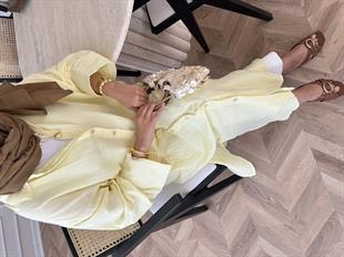 Uzun Müslin Gömlek Sarı