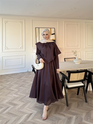 Valeska Pelerinli Elbise Mürdüm (1912)