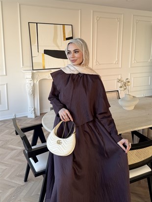 Valeska Pelerinli Elbise Mürdüm (1912)