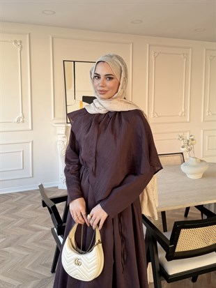 Valeska Pelerinli Elbise Mürdüm (1912)