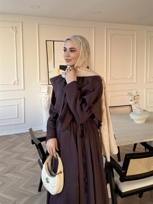 Valeska Pelerinli Elbise Mürdüm (1912)