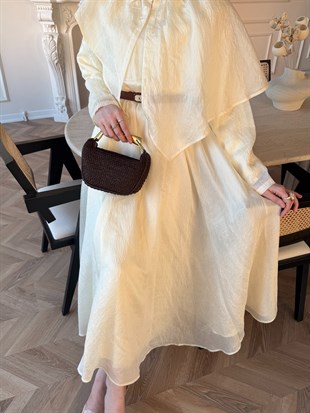 Valeska Pelerinli Elbise Sarı (1912)