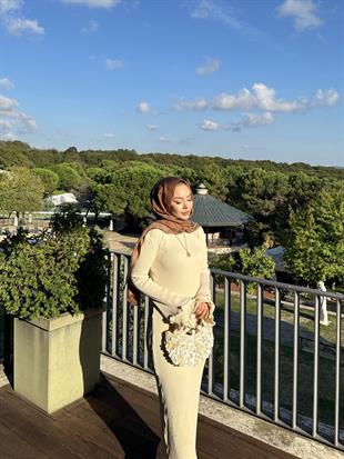 Vanora Triko Elbise Bej