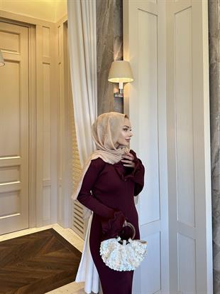 Vanora Triko Elbise Bordo