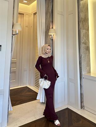 Vanora Triko Elbise Bordo