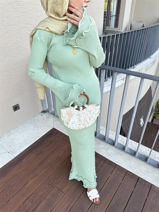 Vanora Triko Elbise Çağla