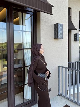 Vanora Triko Elbise Kahve