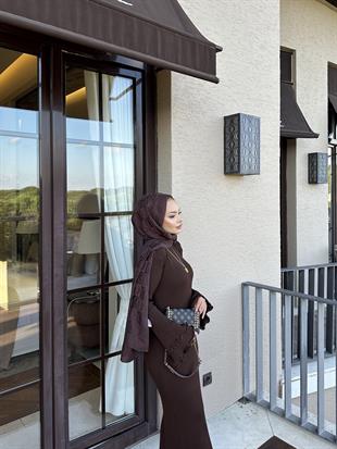 Vanora Triko Elbise Kahve