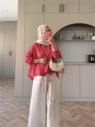 Vella Lacivert Çizgili Gömlek (4551)