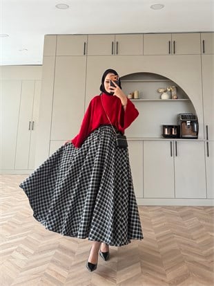 Vellora Ekose Etek Desen 3 Siyah