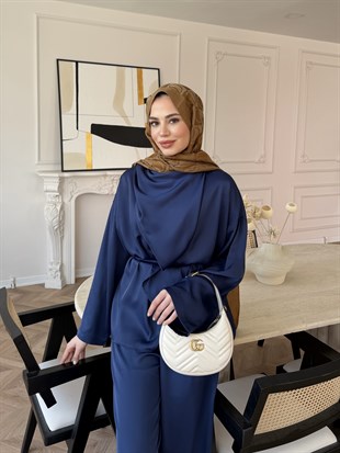 Veloura Asimetrik Pantolon Takım Lacivert (8041)