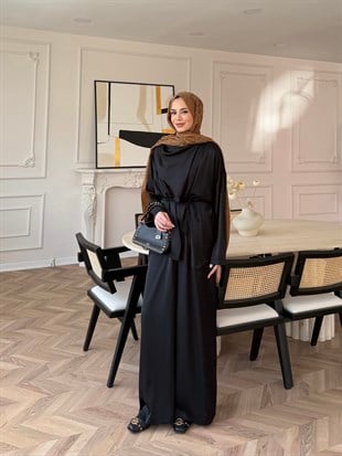 Veloura Asimetrik Pantolon Takım Siyah (8041)