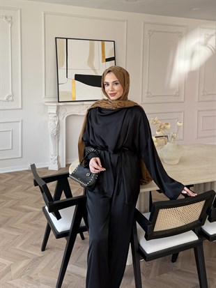 Veloura Asimetrik Pantolon Takım Siyah (8041)