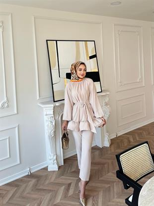 Venezia Pantolonlu Takım Bej