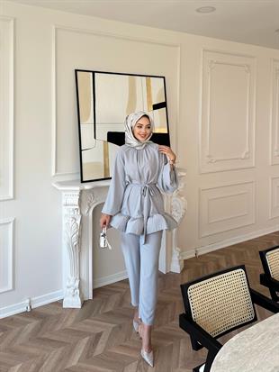 Venezia Pantolonlu Takım Gri