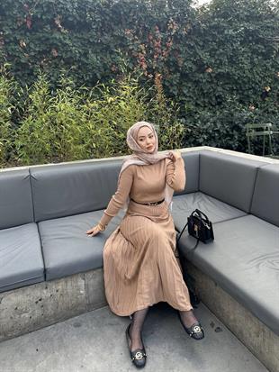 Vera Triko Elbise Camel 