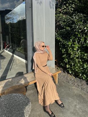 Vera Triko Elbise Camel 