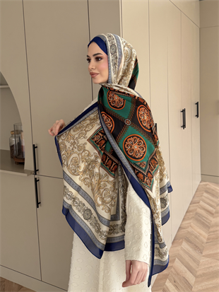 Versc İthal İpek Vual Şal Yeşil 