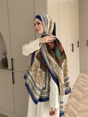 Versc İthal İpek Vual Şal Yeşil 