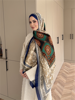 Versc İthal İpek Vual Şal Yeşil 