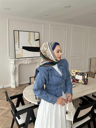 Versc İthal İpek Vual Şal Yeşil