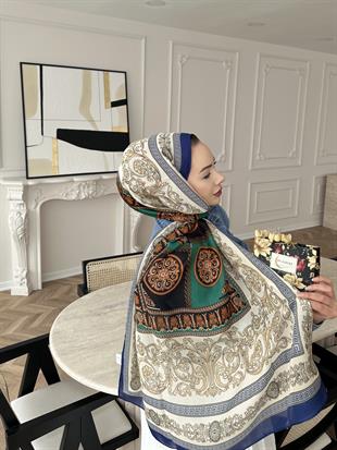 Versc İthal İpek Vual Şal Yeşil