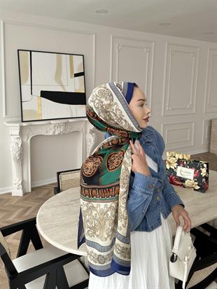 Versc İthal İpek Vual Şal Yeşil