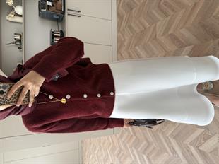 Vina Angora Hırka Bordo