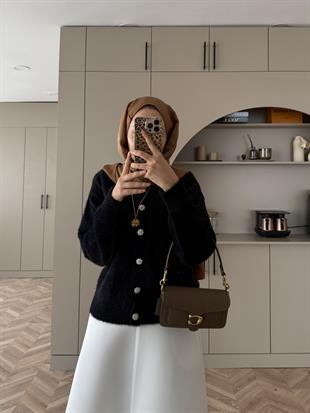 Vina Angora Hırka Siyah