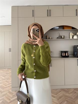 Vina Angora Hırka Yeşil
