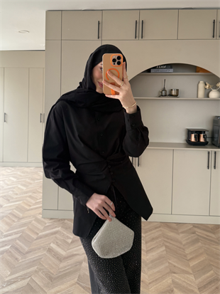 Visor Önü Düğmeli Gömlek Siyah 