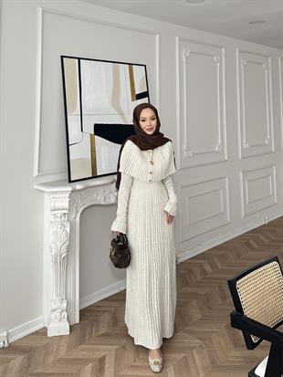 Wayne Triko Elbise Bej