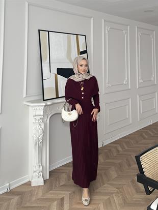 Wayne Triko Elbise Bordo