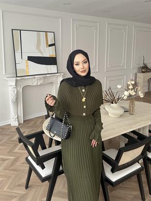 Wayne Triko Elbise Haki