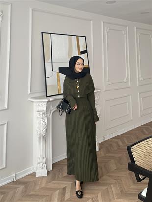 Wayne Triko Elbise Haki