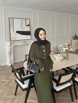 Wayne Triko Elbise Haki