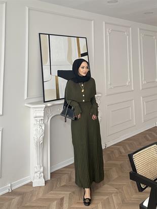 Wayne Triko Elbise Haki